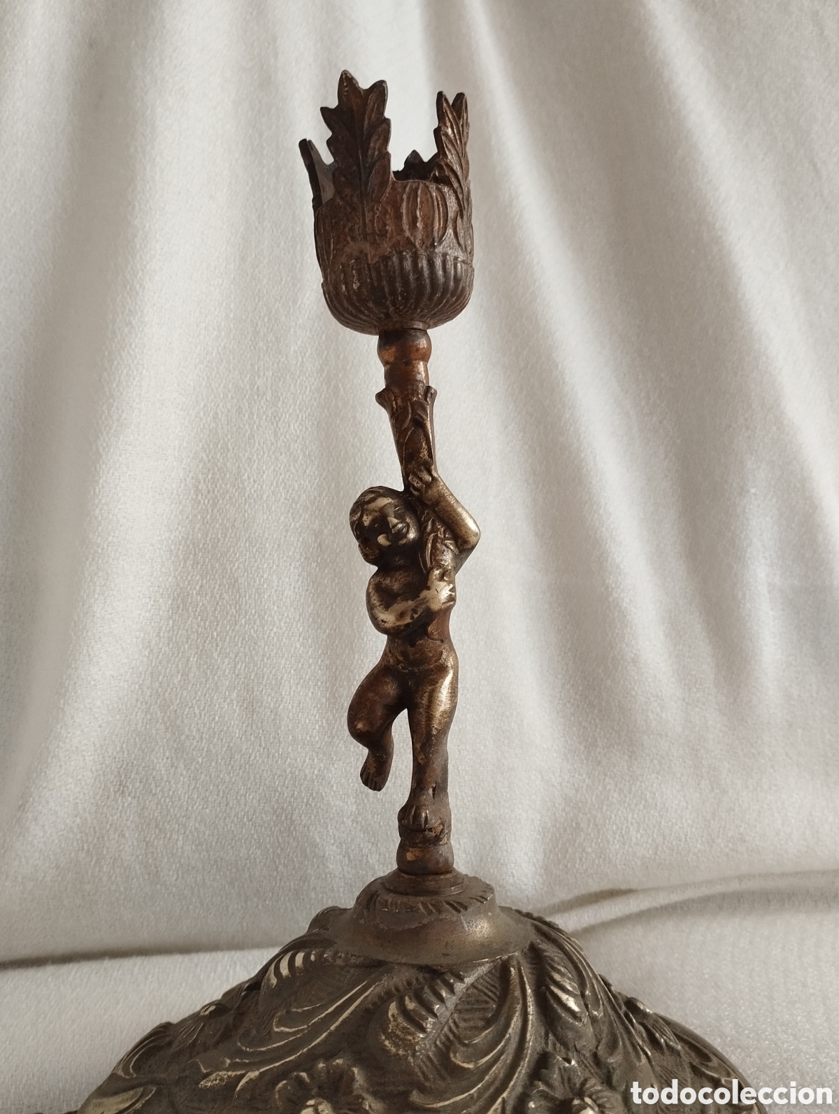 Antig&uuml;edades: Antiguo Candelabro Bronce. - Foto 4
