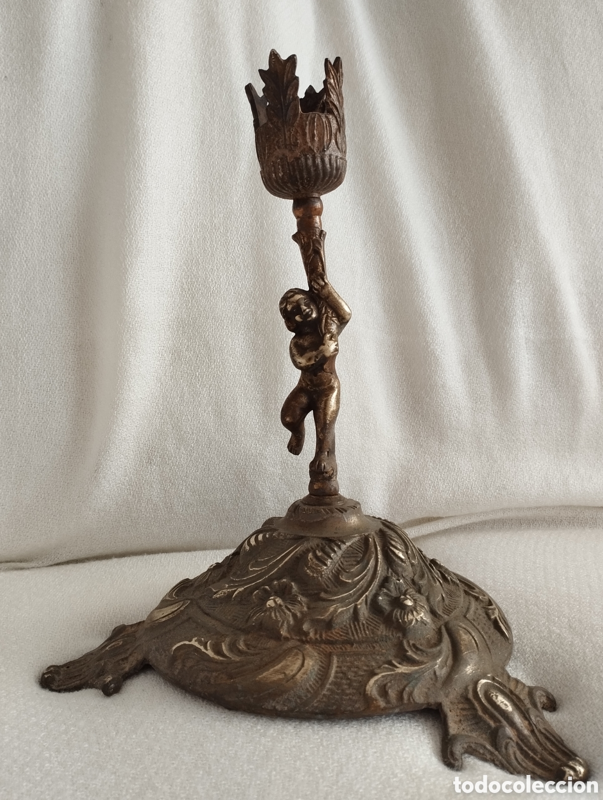 Antig&uuml;edades: Antiguo Candelabro Bronce. - Foto 5