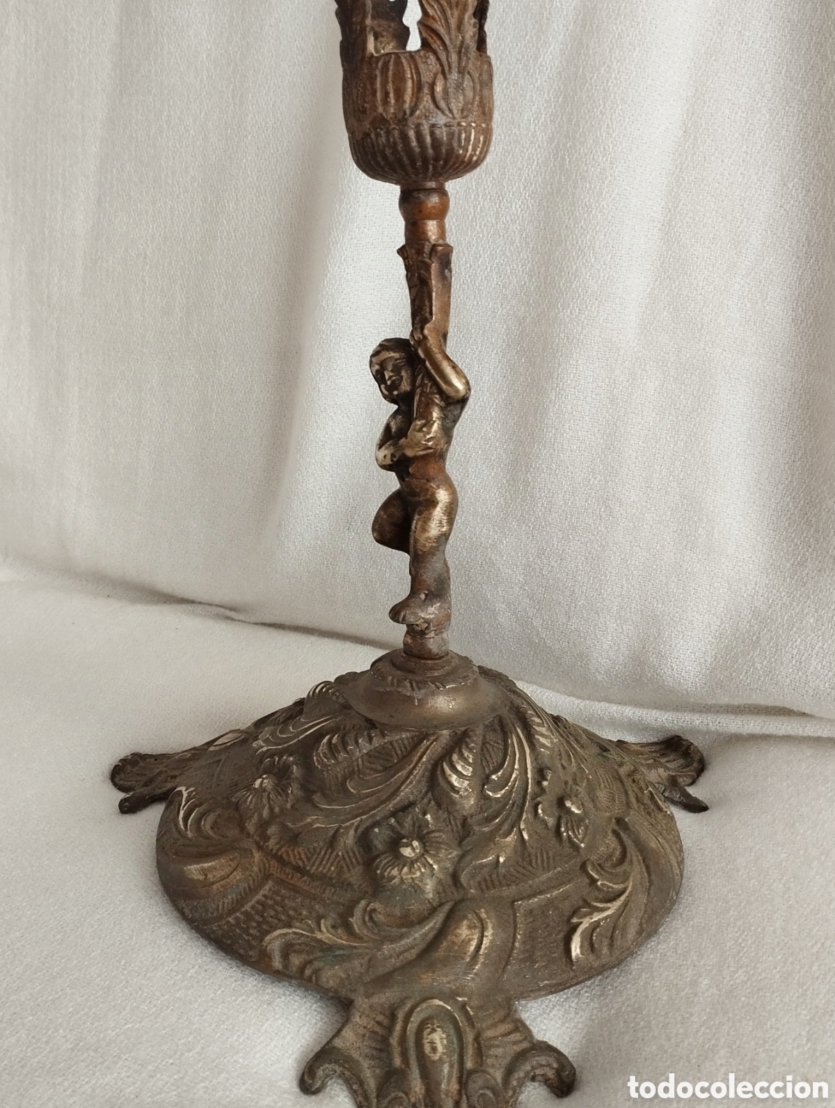 Antig&uuml;edades: Antiguo Candelabro Bronce. - Foto 6