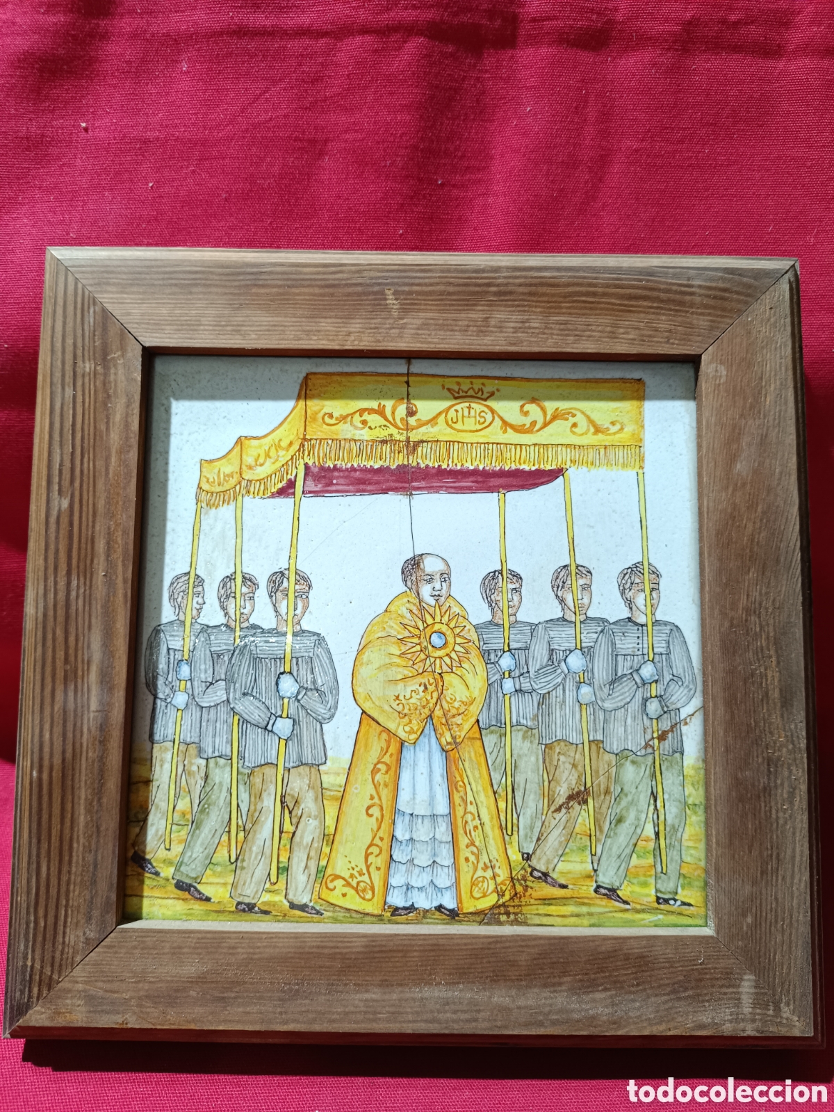 Antig&uuml;edades: Azulejo Manises tem&aacute;tica religiosa - Foto 1