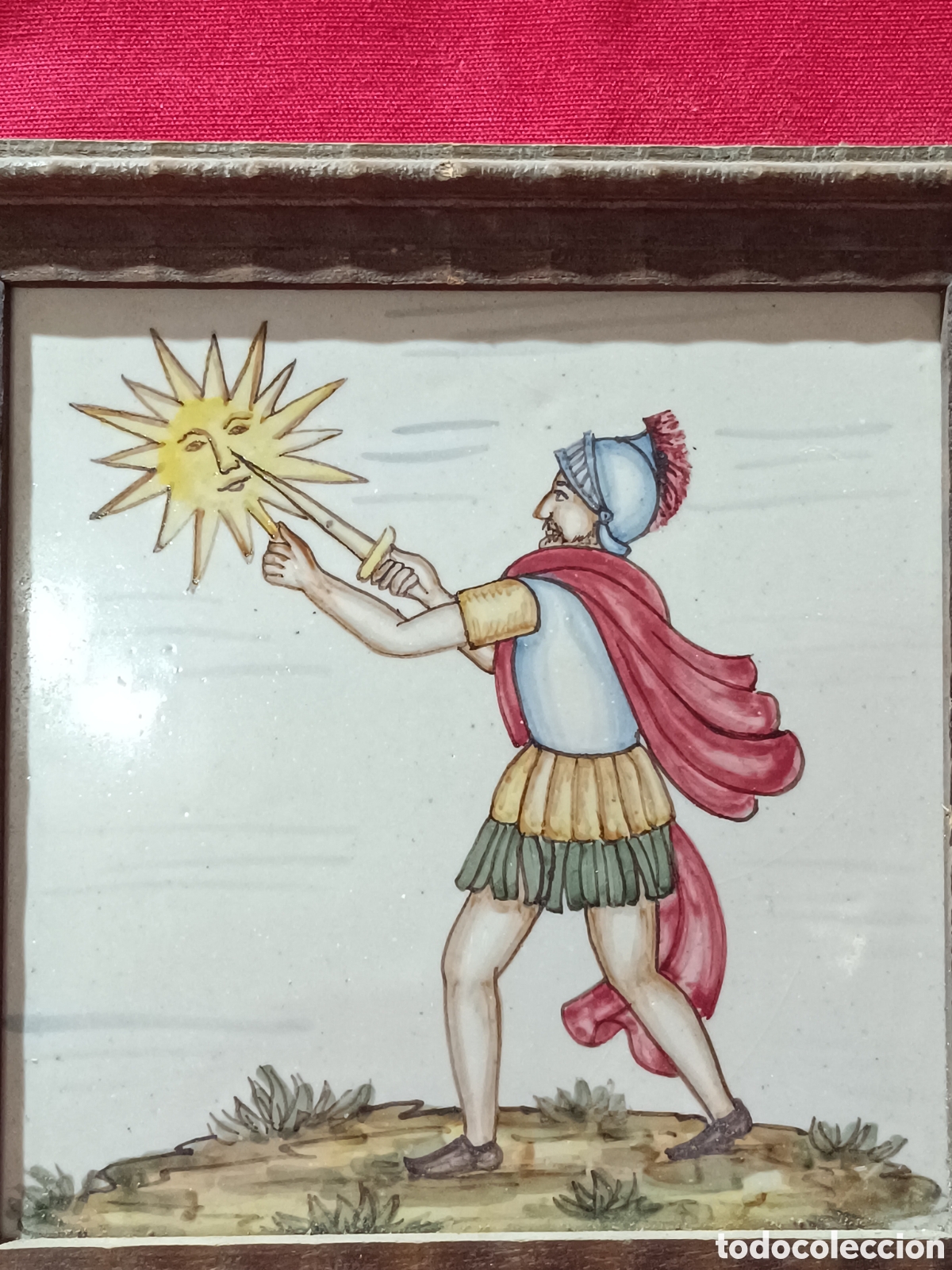 Antig&uuml;edades: Azulejo Manises con imagen romano - Foto 2