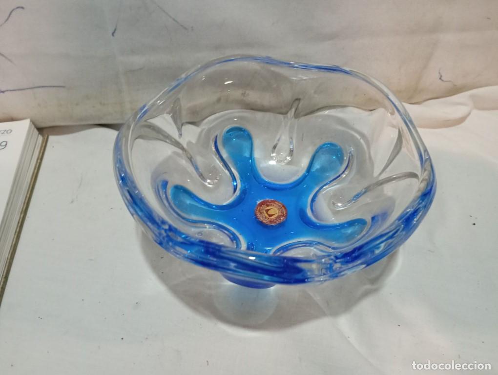 Antig&uuml;edades: cuenco de cristal azul - Foto 2