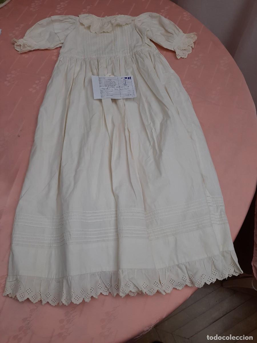 Antig&uuml;edades: FALDON ANTIGUO DE ALGODON Y TIRA BORDADA - Foto 1