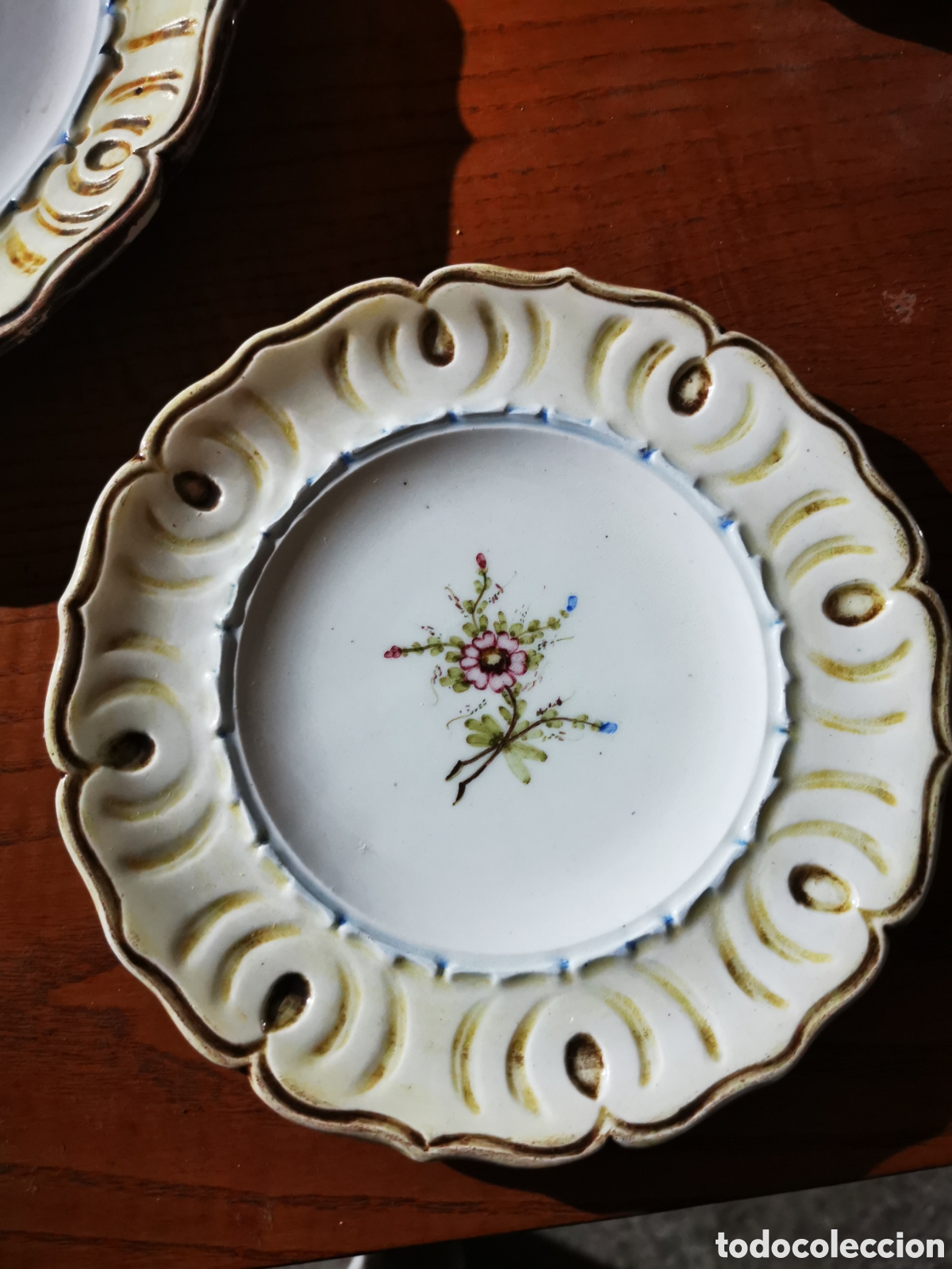 Antig&uuml;edades: Juego de postre ceramica Vidiler. Manises - Foto 2
