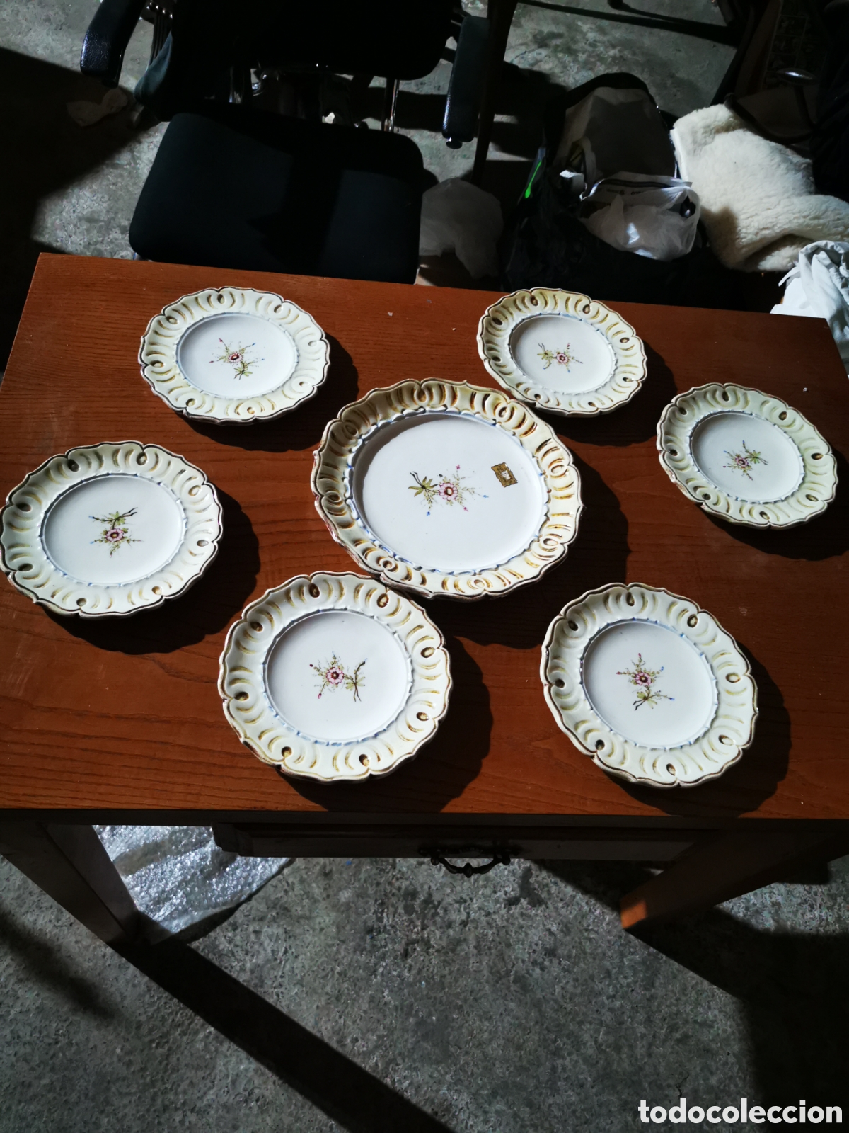 Antig&uuml;edades: Juego de postre ceramica Vidiler. Manises - Foto 5