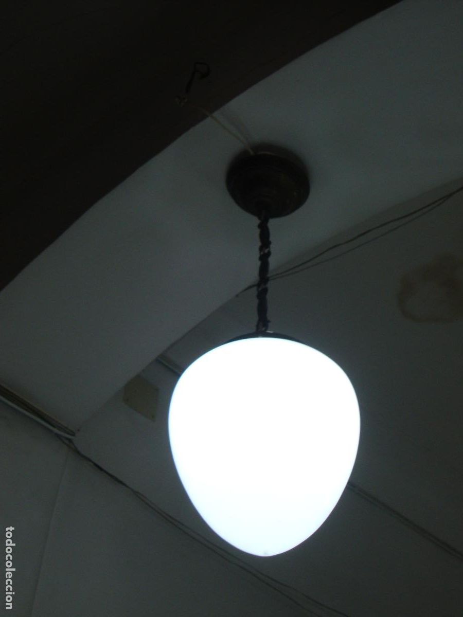 Antig&uuml;edades: lampara globo de opalina - Foto 3