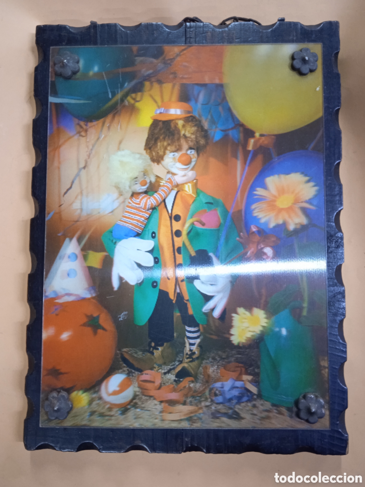 Antig&uuml;edades: Cuadro holografico 3D tridimensional payaso - Foto 1