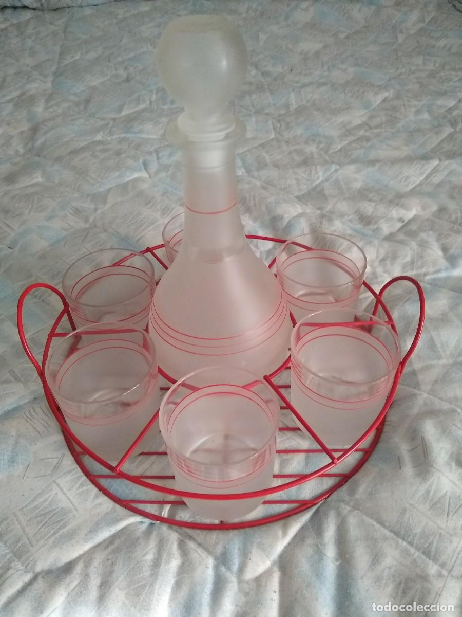 Antig&uuml;edades: Juego de cristal con bandeja - Foto 1