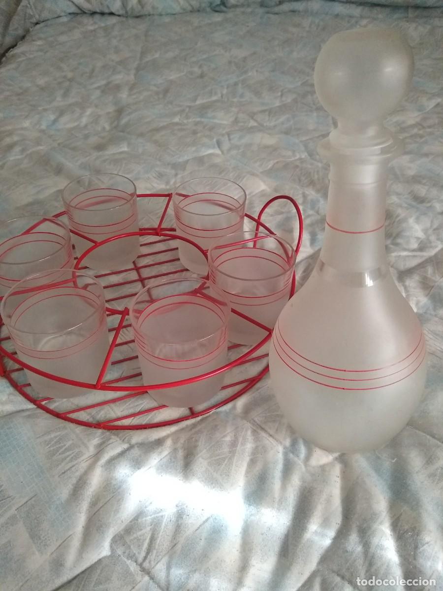 Antig&uuml;edades: Juego de cristal con bandeja - Foto 3