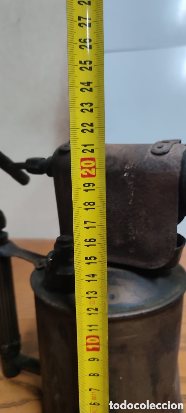 Antig&uuml;edades: Antiguo soplete de lat&oacute;n marca Serrot modelo D. - Foto 10