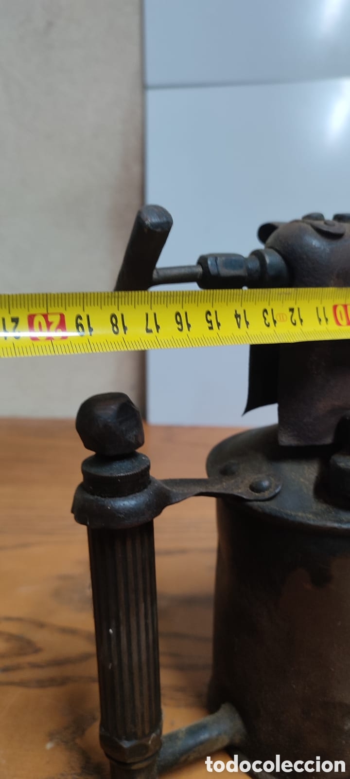 Antig&uuml;edades: Antiguo soplete de lat&oacute;n marca Serrot modelo D. - Foto 12