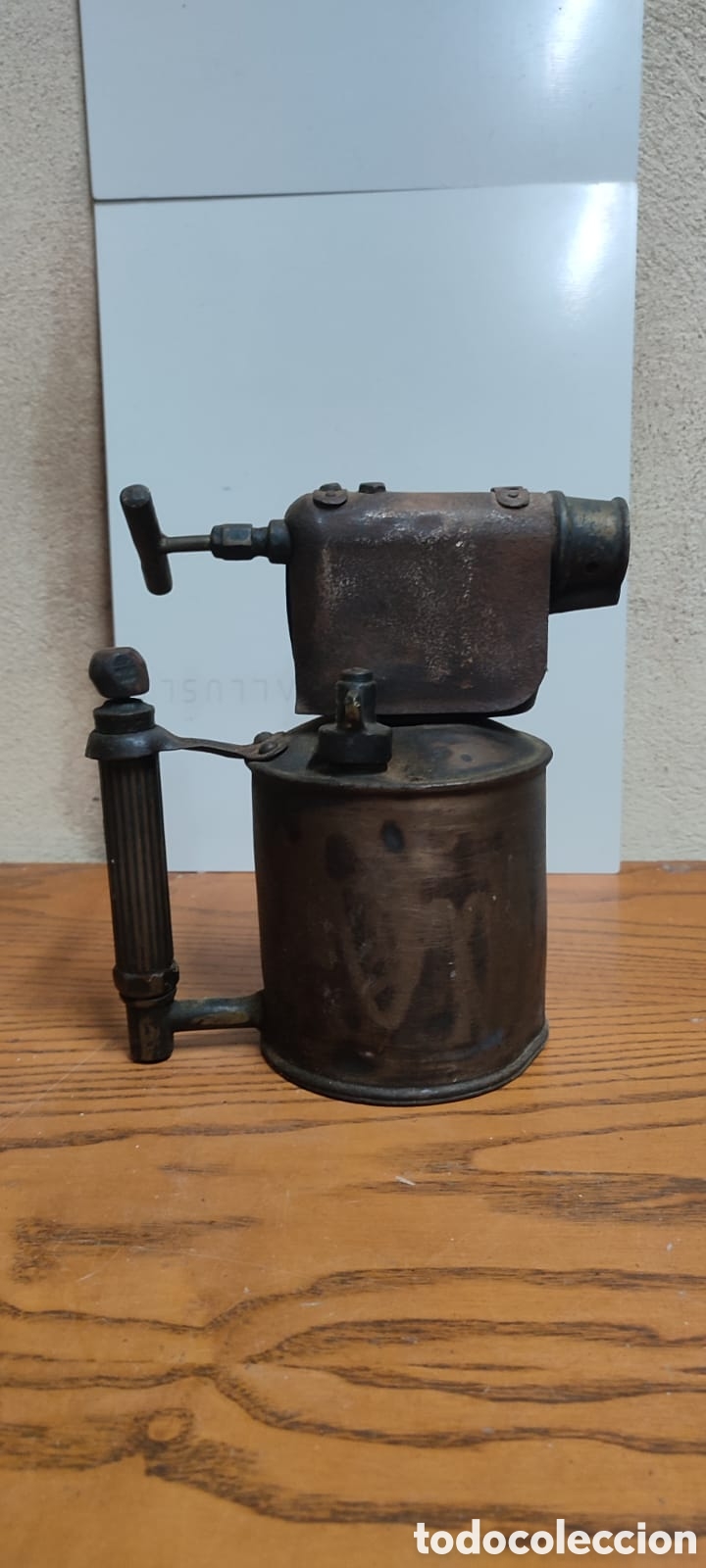 Antig&uuml;edades: Antiguo soplete de lat&oacute;n marca Serrot modelo D. - Foto 1