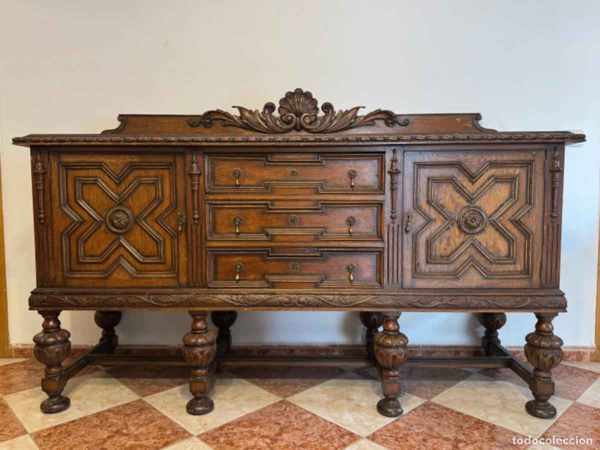 Antig&uuml;edades: COMEDOR DE ROBLE EN MADERA TALLADA - Foto 2