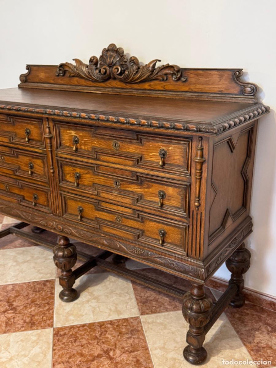 Antig&uuml;edades: COMEDOR DE ROBLE EN MADERA TALLADA - Foto 6