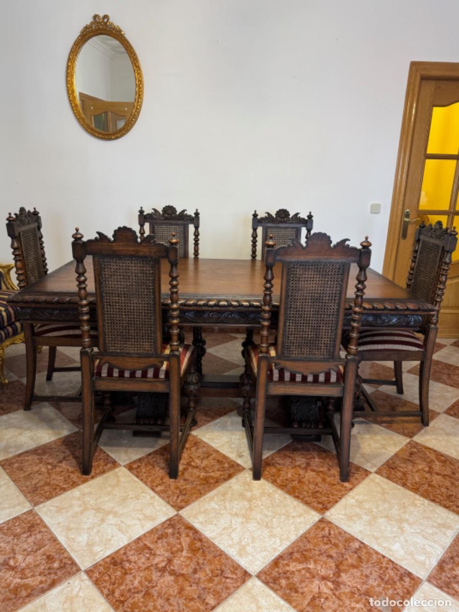 Antig&uuml;edades: COMEDOR DE ROBLE EN MADERA TALLADA - Foto 1