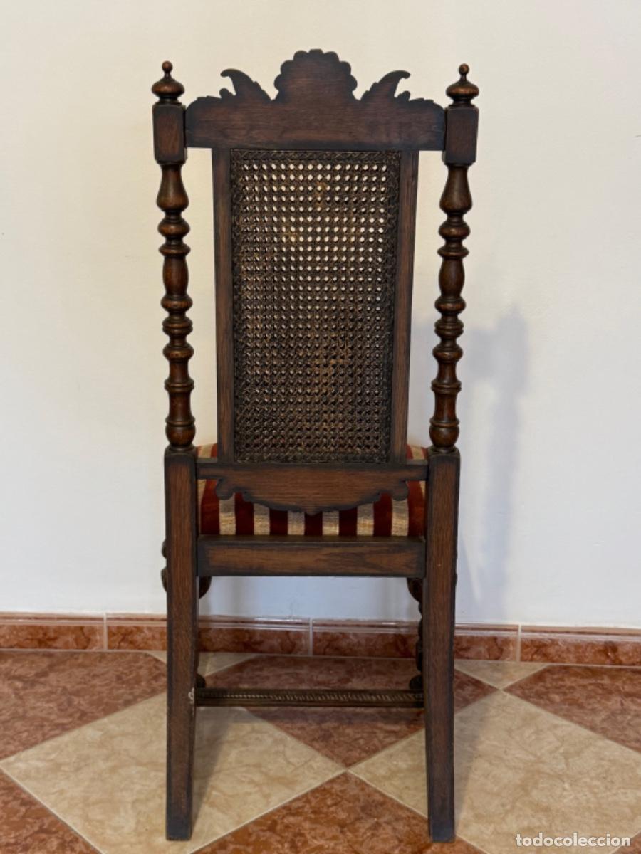 Antig&uuml;edades: JUEGO DE 6 SILLAS EN MADERA DE ROBLE TALLADAS REF VCM - Foto 4