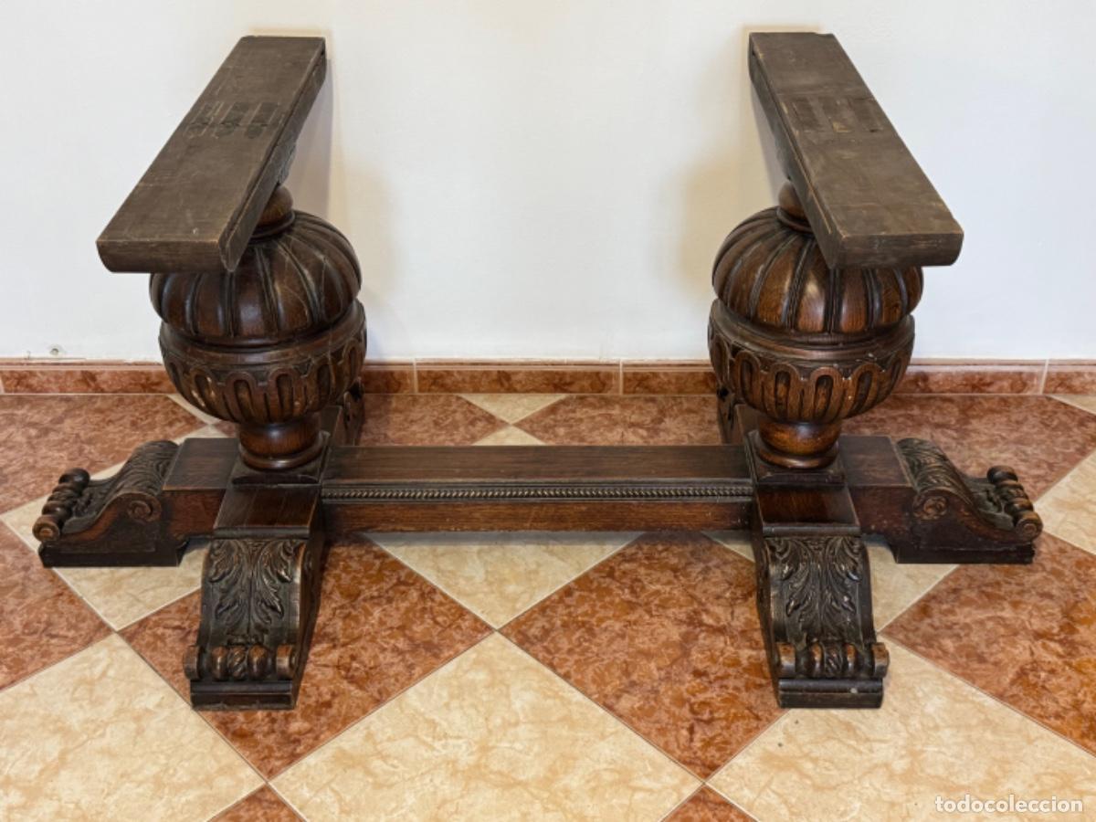 Antig&uuml;edades: ANTIGUA MESA DE COMEDOR EN ROBLE TALLADO - Foto 7