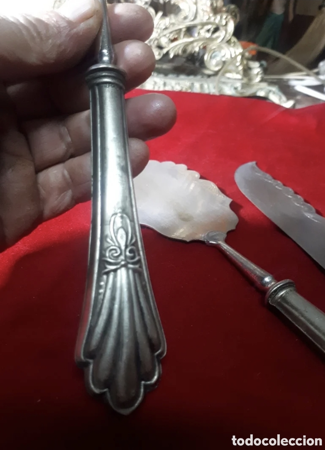 Antig&uuml;edades: CUBIERTOS DE SERVIR ANTIG&Uuml;OS DE PLATA - Foto 2