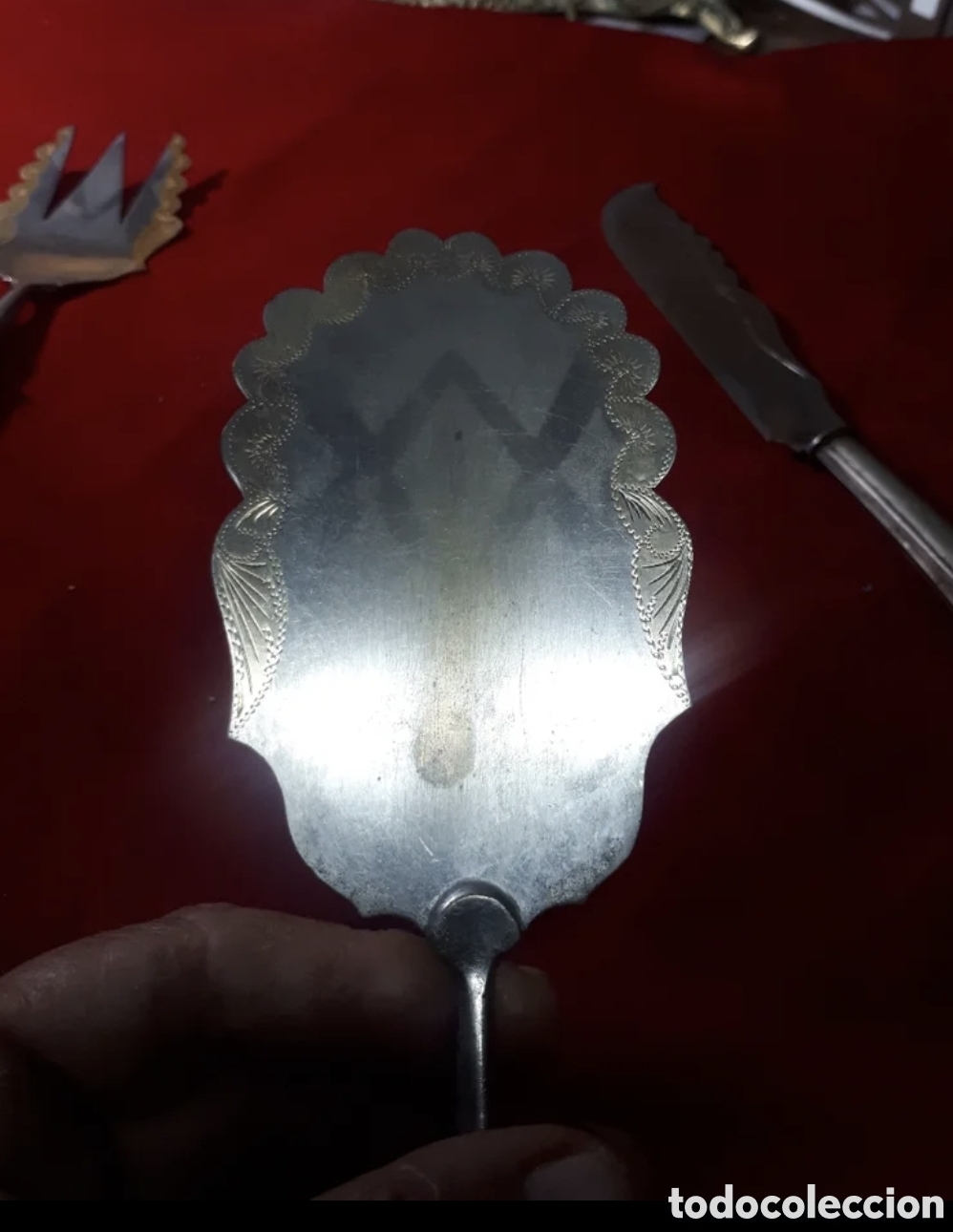Antig&uuml;edades: CUBIERTOS DE SERVIR ANTIG&Uuml;OS DE PLATA - Foto 4