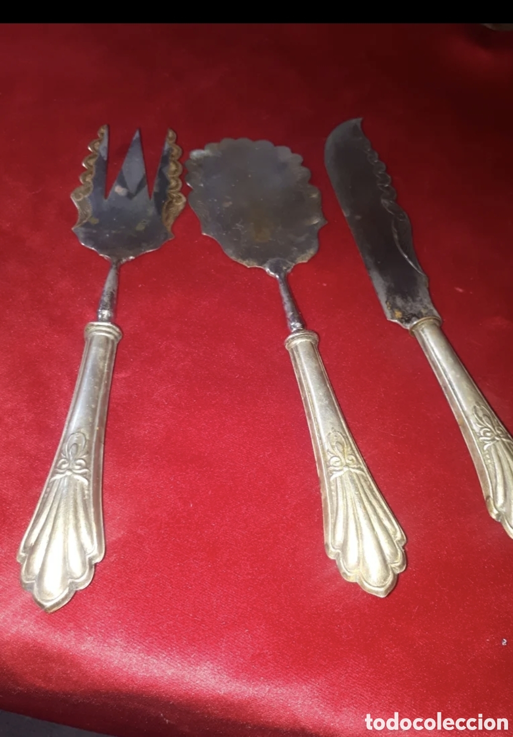 Antig&uuml;edades: CUBIERTOS DE SERVIR ANTIG&Uuml;OS DE PLATA - Foto 1