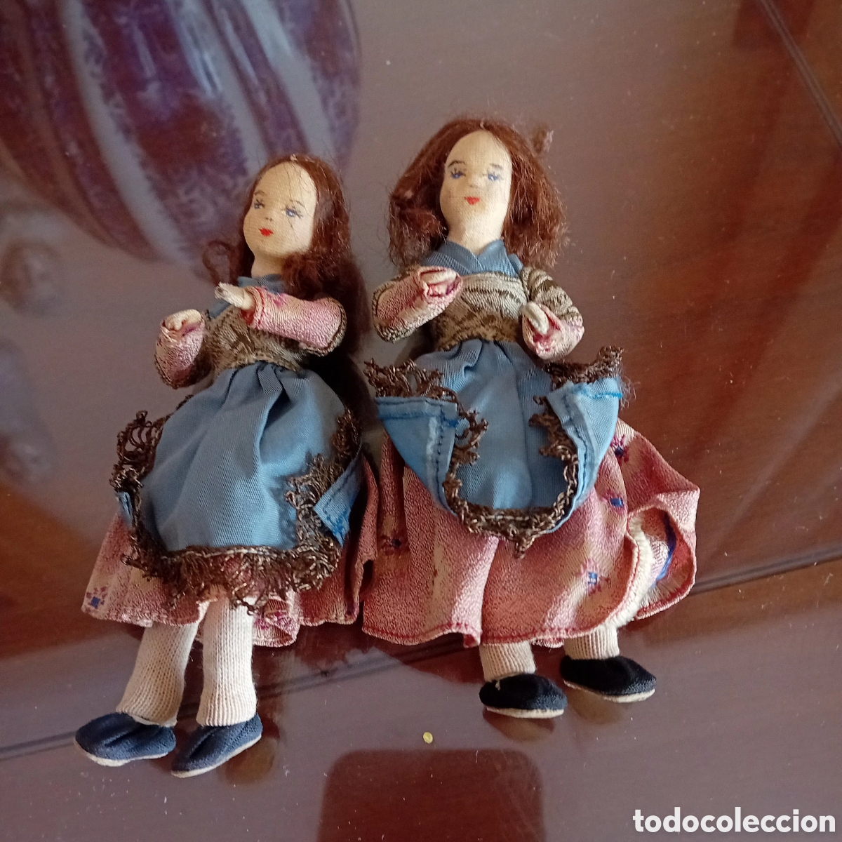 Antig&uuml;edades: Maravillosas mu&ntilde;ecas de trapo hechas a mano con pelo natural,principios del siglo 20