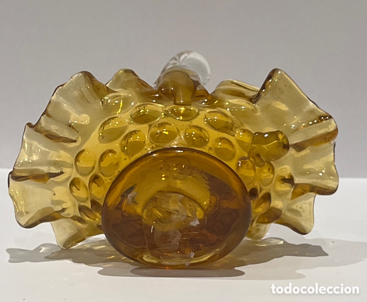 Antig&uuml;edades: CESTA DE CRISTAL, COLOR AMBAR - Foto 4