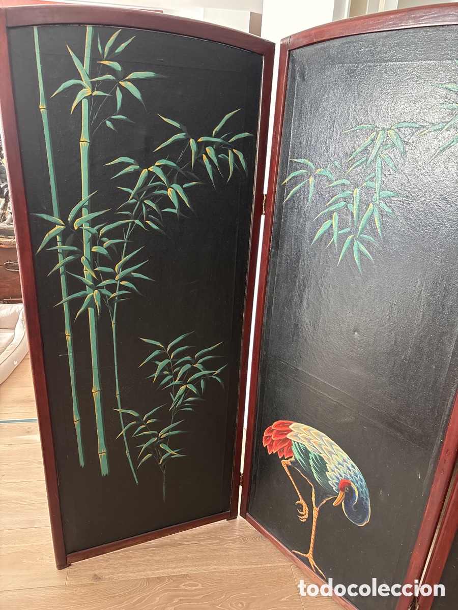 Antig&uuml;edades: Biombo pintado a mano - Foto 1