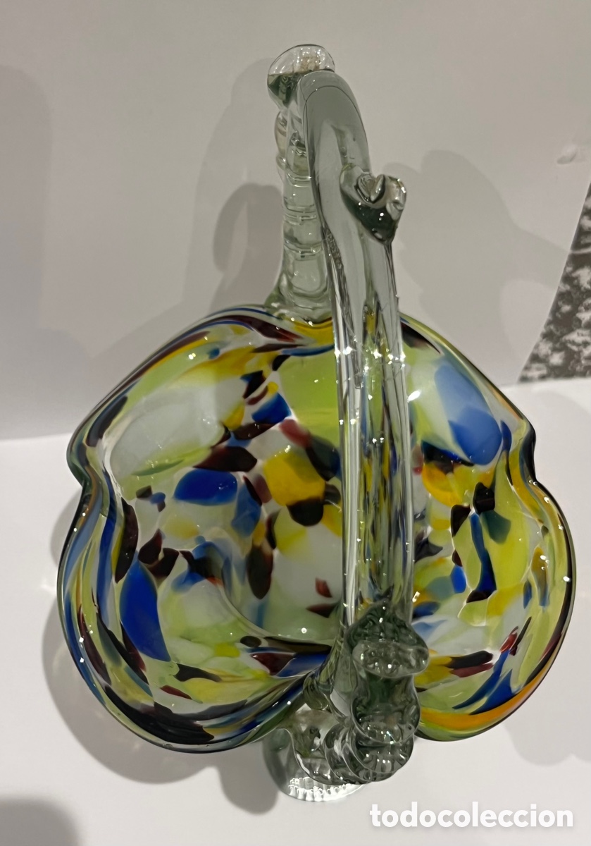 Antig&uuml;edades: PRECIOSA CESTA DE CRISTAL CATAL&Aacute;N - Foto 3