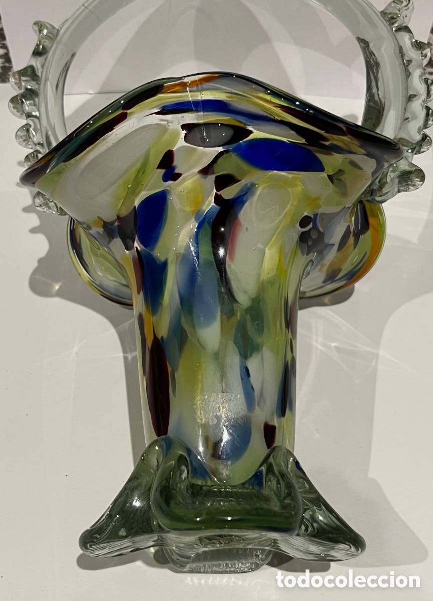 Antig&uuml;edades: PRECIOSA CESTA DE CRISTAL CATAL&Aacute;N - Foto 4