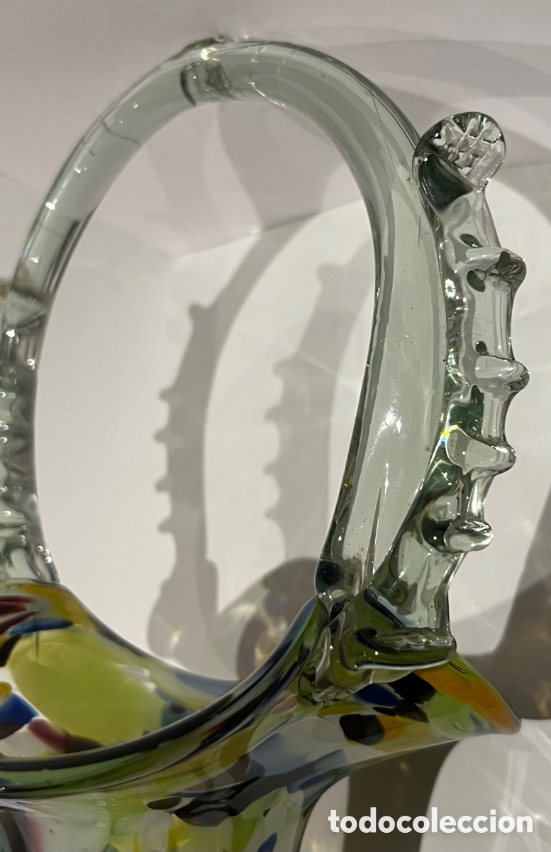 Antig&uuml;edades: PRECIOSA CESTA DE CRISTAL CATAL&Aacute;N - Foto 6