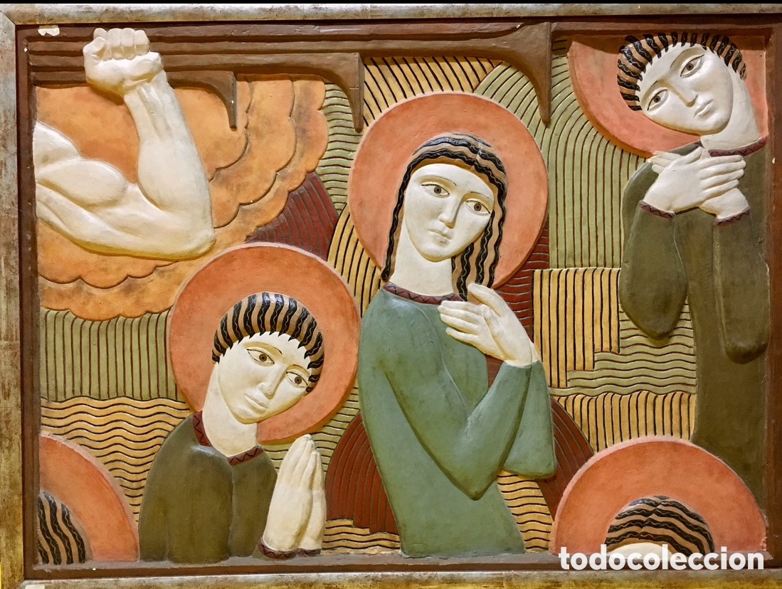 Antig&uuml;edades: Plaf&oacute;n. Art Deco. Estuco policromado. 1925.