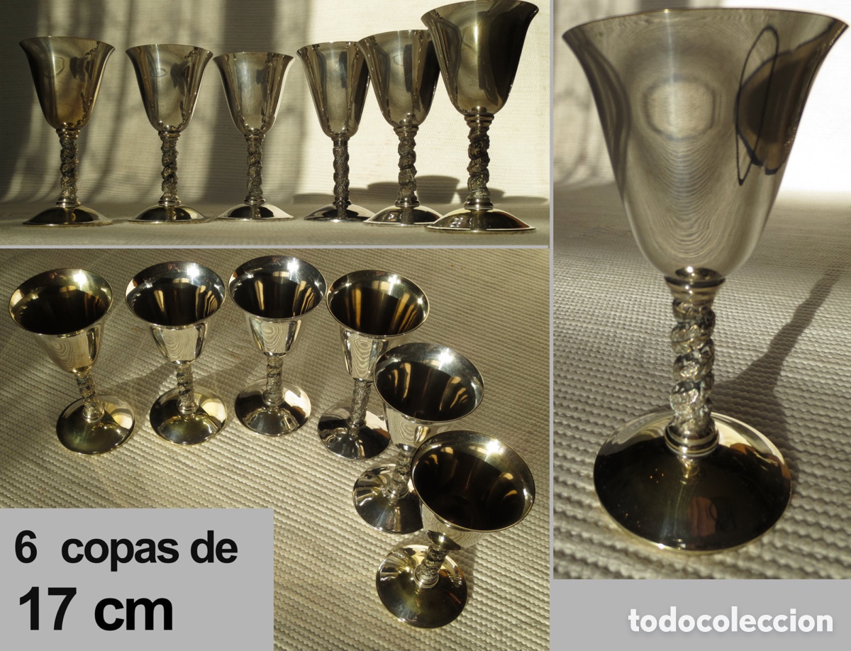 Antig&uuml;edades: Lote de 35 copas de Alpaca EPB Toledo. - Foto 1