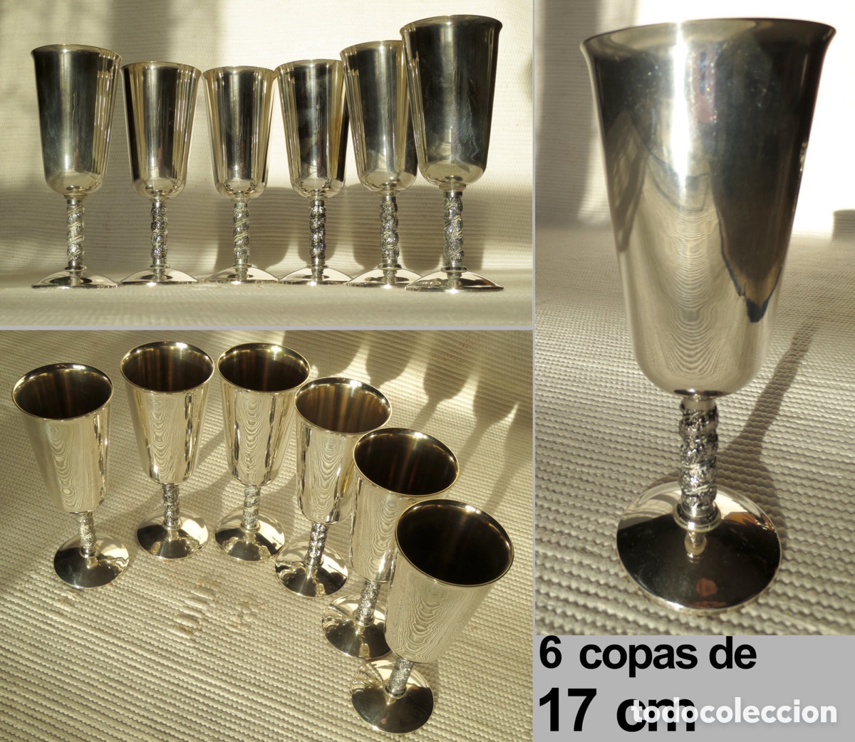 Antig&uuml;edades: Lote de 35 copas de Alpaca EPB Toledo. - Foto 2