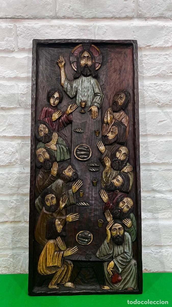 Antig&uuml;edades: Retablo de madera tallada de La &Uacute;ltima Cena - Foto 3
