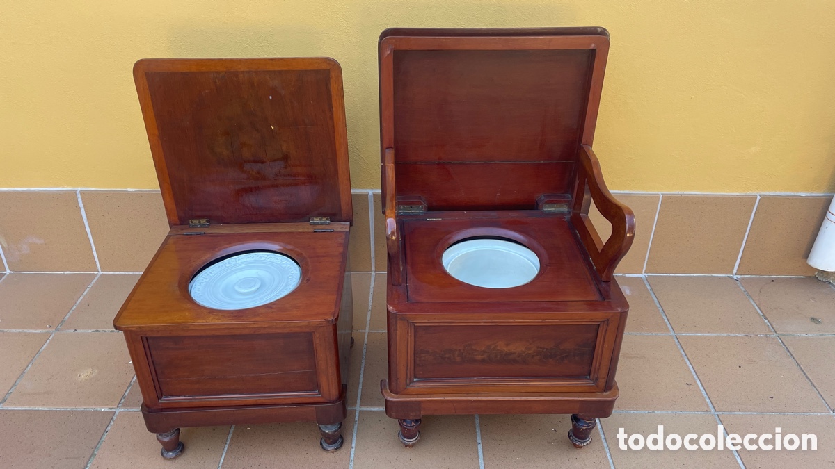 Antig&uuml;edades: Silla Inodoro lote completo - Foto 4