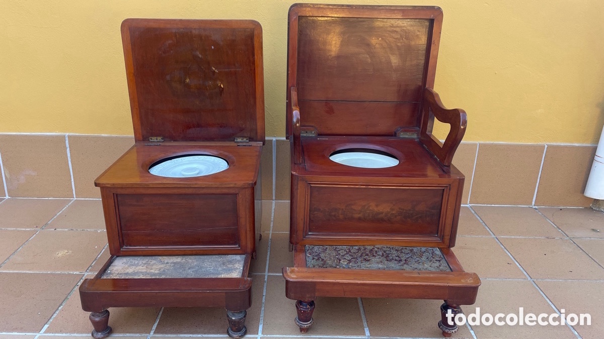 Antig&uuml;edades: Silla Inodoro lote completo - Foto 1