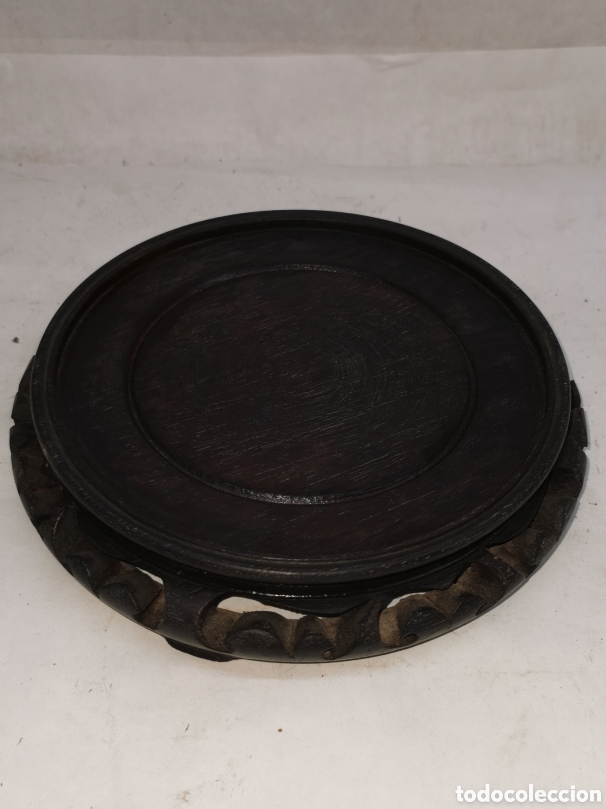 Antig&uuml;edades: Soporte de madera para jarr&oacute;n chino - Foto 2