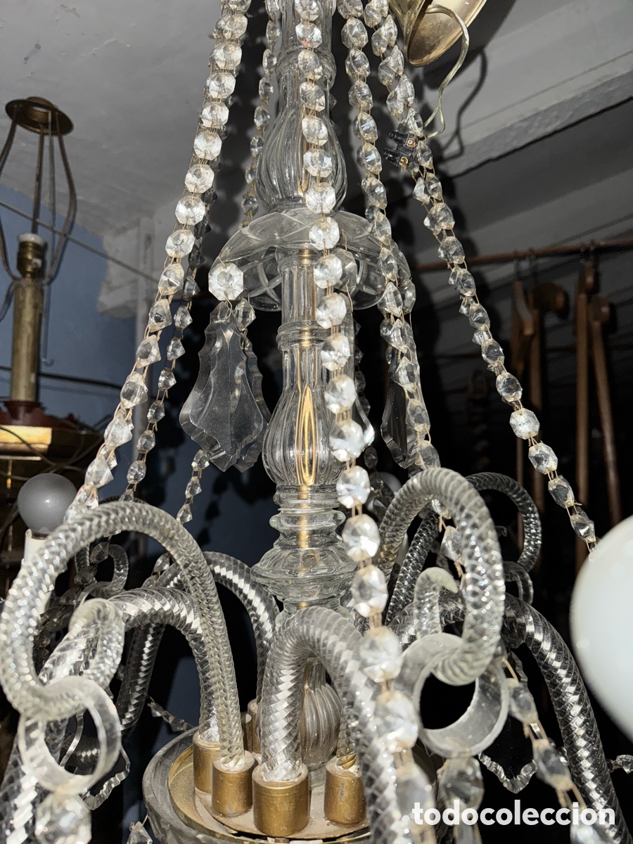 Antig&uuml;edades: Preciosa l&aacute;mpara de cristal - Foto 3