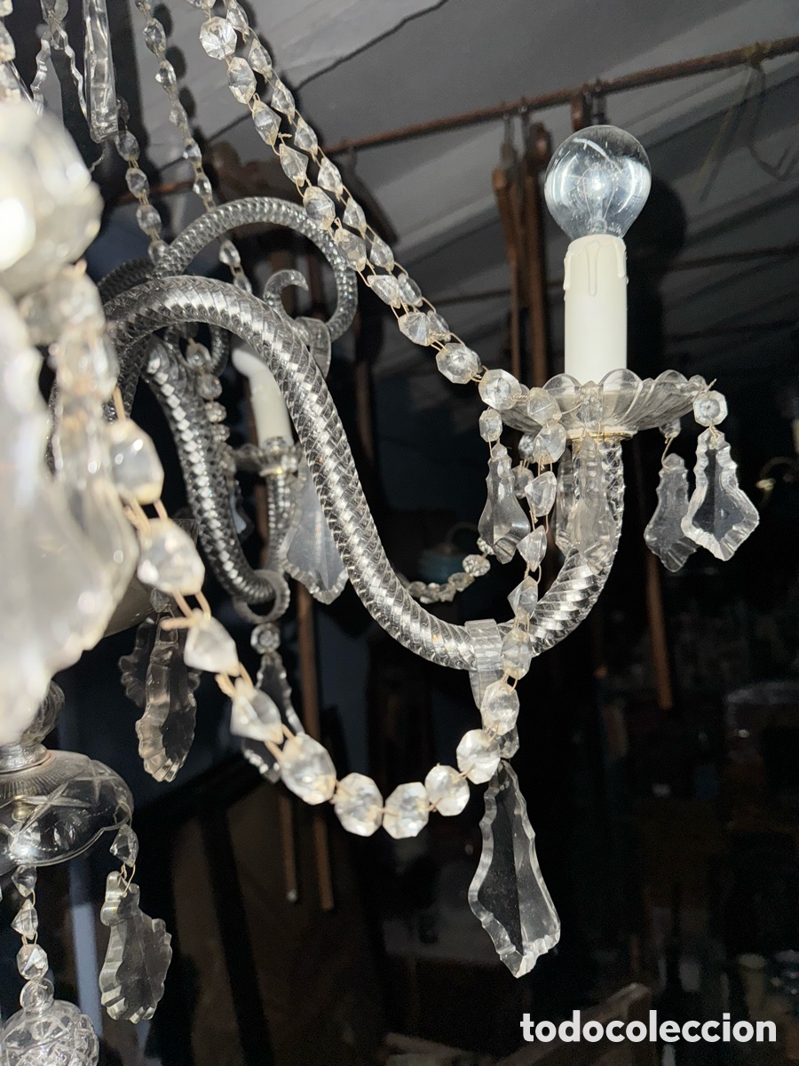 Antig&uuml;edades: Preciosa l&aacute;mpara de cristal - Foto 4