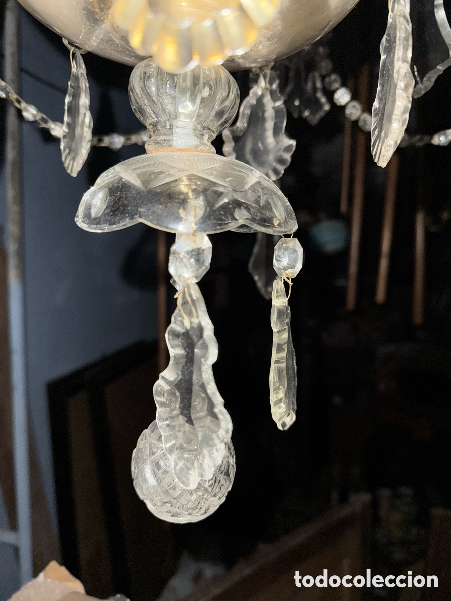 Antig&uuml;edades: Preciosa l&aacute;mpara de cristal - Foto 7