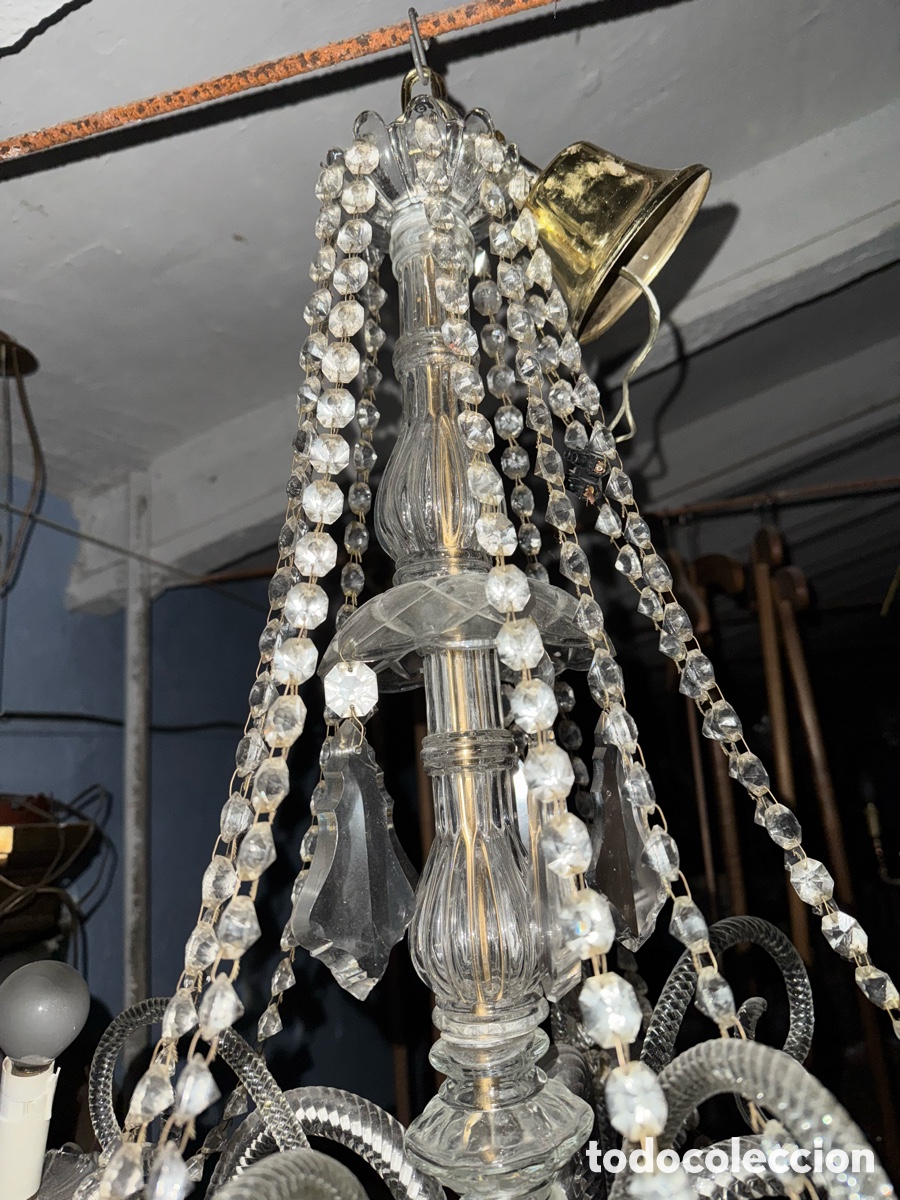 Antig&uuml;edades: Preciosa l&aacute;mpara de cristal - Foto 8