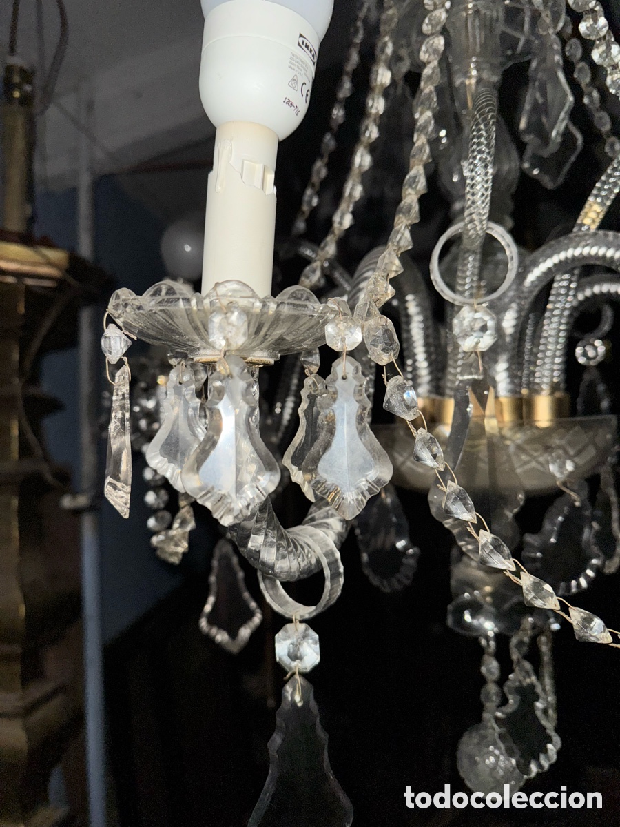 Antig&uuml;edades: Preciosa l&aacute;mpara de cristal - Foto 9