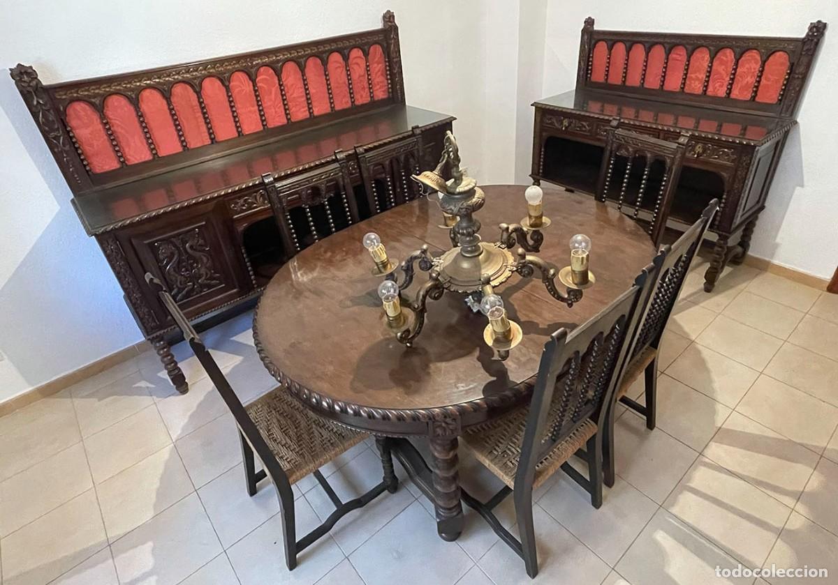 Antig&uuml;edades: L&aacute;mpara de bronce. Siglo XIX - Foto 2