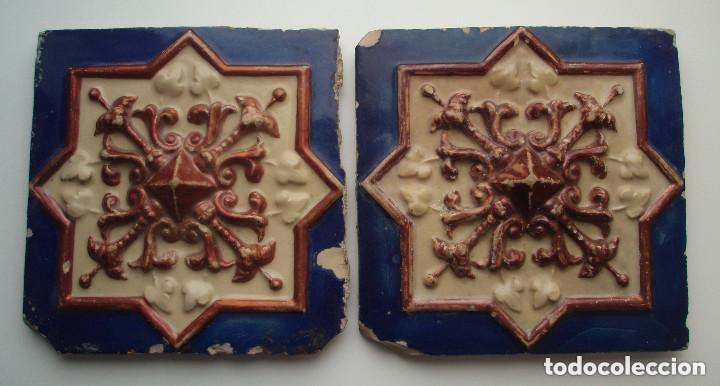 Antig&uuml;edades: DOS AZULEJOS. MANISES, VALENCIA. - Foto 16