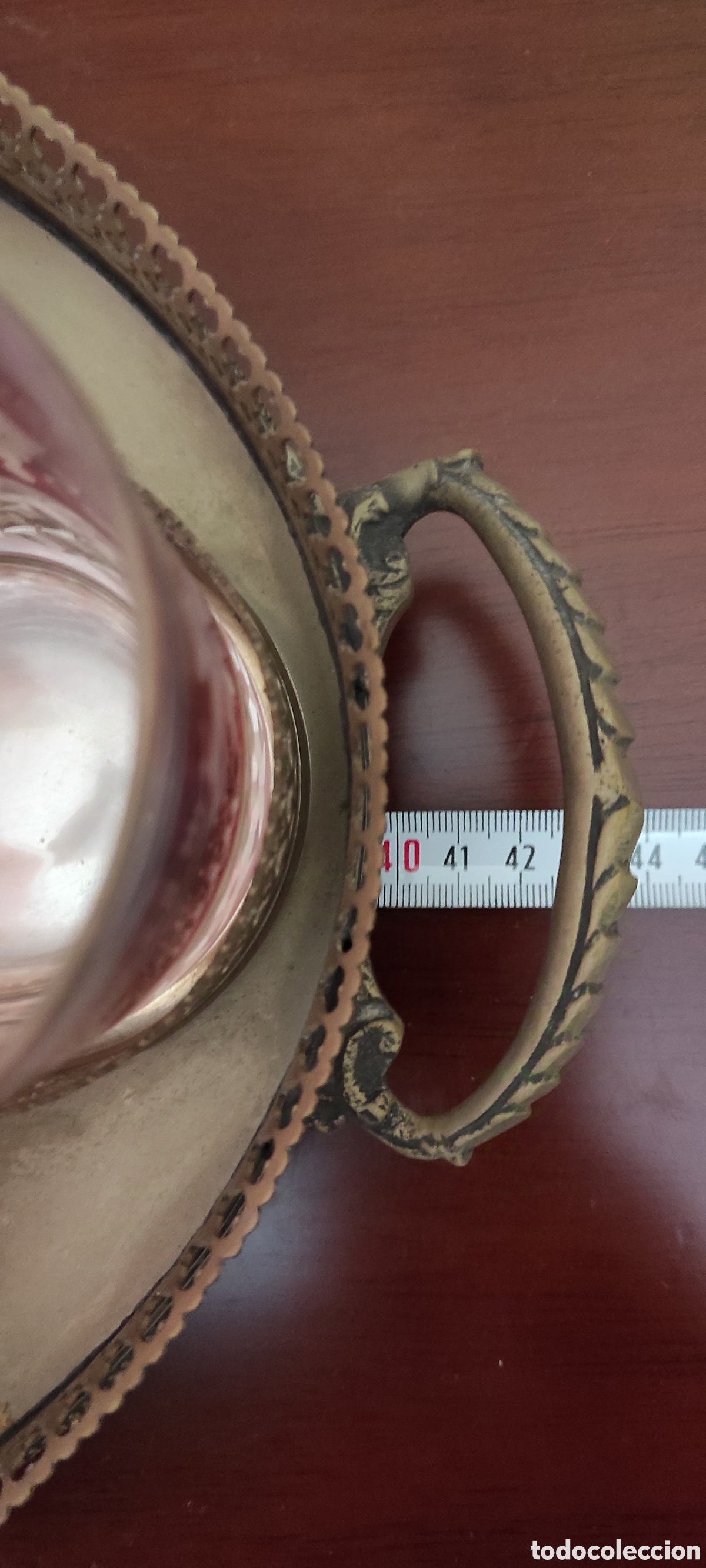Antig&uuml;edades: Lote de bandeja y servicio de cristal - Foto 12
