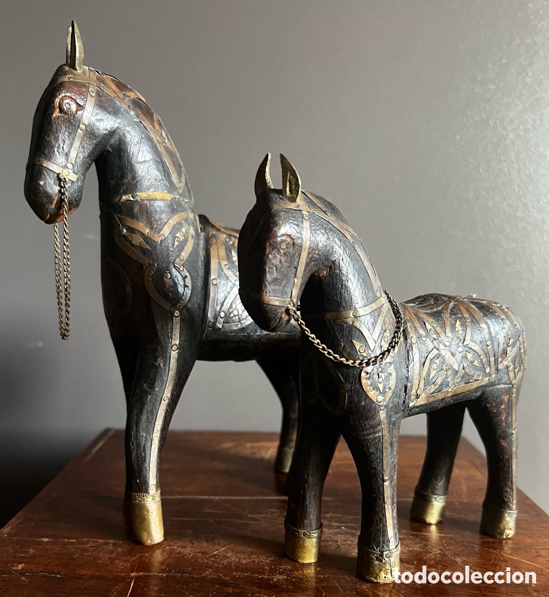 Antig&uuml;edades: Antiguo par de caballos de Rajasthan - Foto 15
