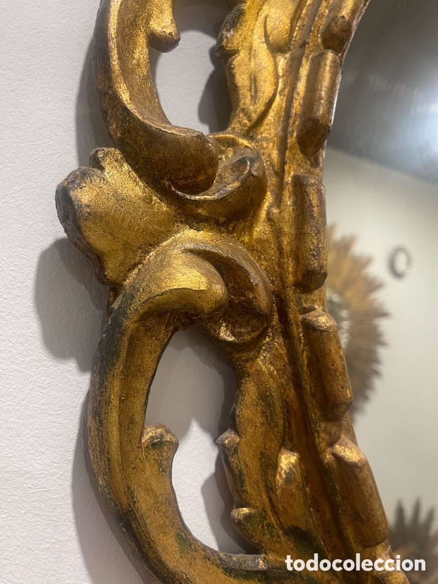 Antig&uuml;edades: Espejo de madera con pan de oro - Foto 2