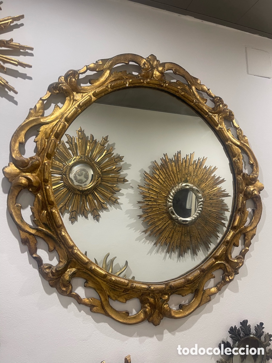 Antig&uuml;edades: Espejo de madera con pan de oro - Foto 6