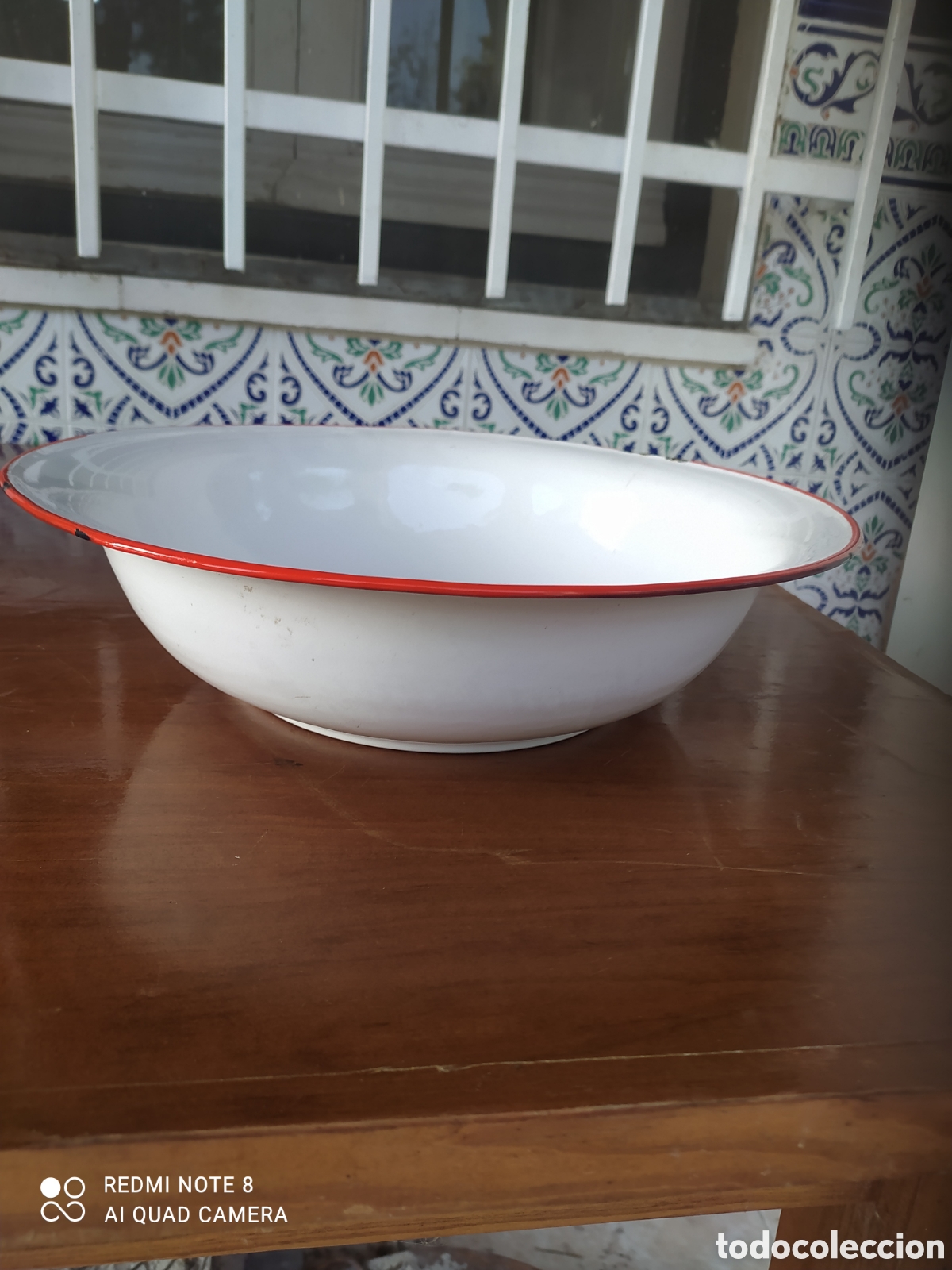 Antig&uuml;edades: Antigua Palangana Esmaltada 34 cms - Foto 3