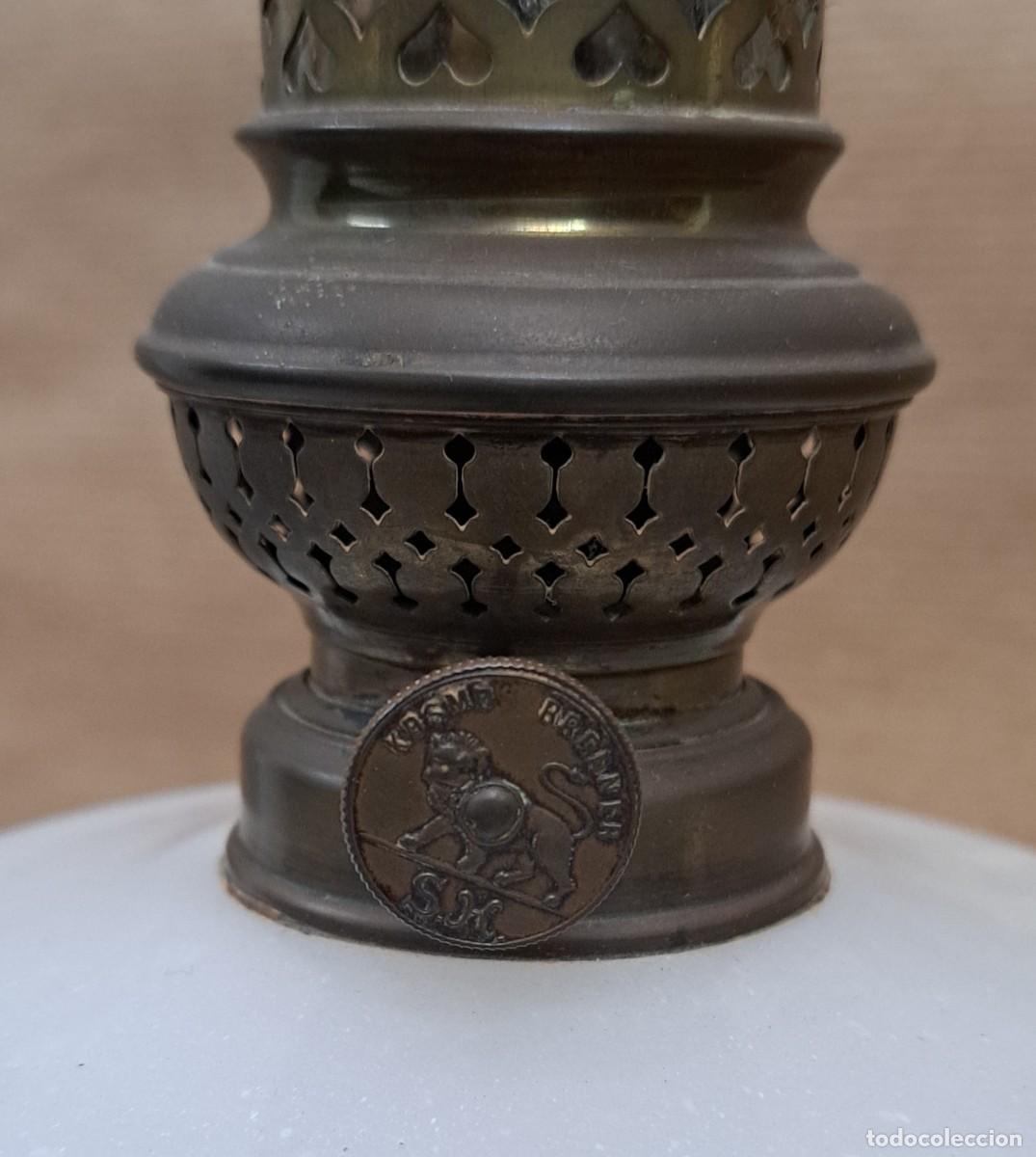 Antig&uuml;edades: Antiguo quinque de opalina, siglo XIX - Foto 4